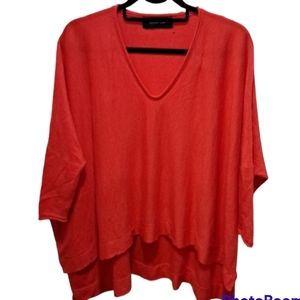 Derek Lam Cashmere Blend Asymmetrical V-Neck Sweater Blouse